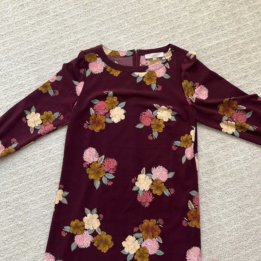LOFT Long Sleeve Floral Dress